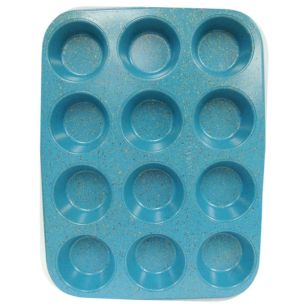 CasaWare Jumbo Muffin Pan 6 Cup Ceramic Coated Non-Stick (Blue Granite -  LaPrima Shops®