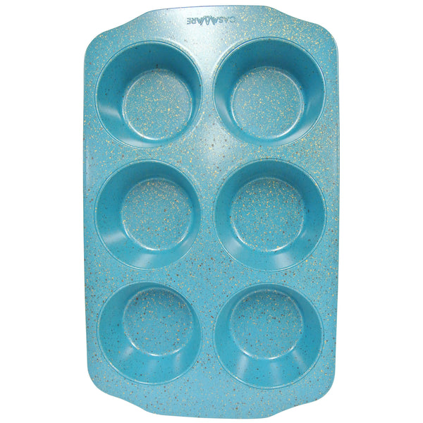 CasaWare Jumbo Muffin Pan 6 Cup Ceramic Coated Non-Stick (Red Granite) -  LaPrima Shops®