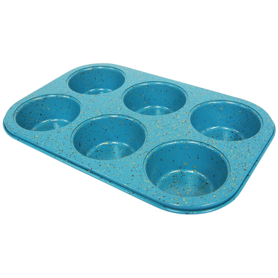 casaWare Jumbo Muffin Pan 6 Cup Ceramic Coated Non-Stick (Silver Grani –  SHANULKA Home Decor