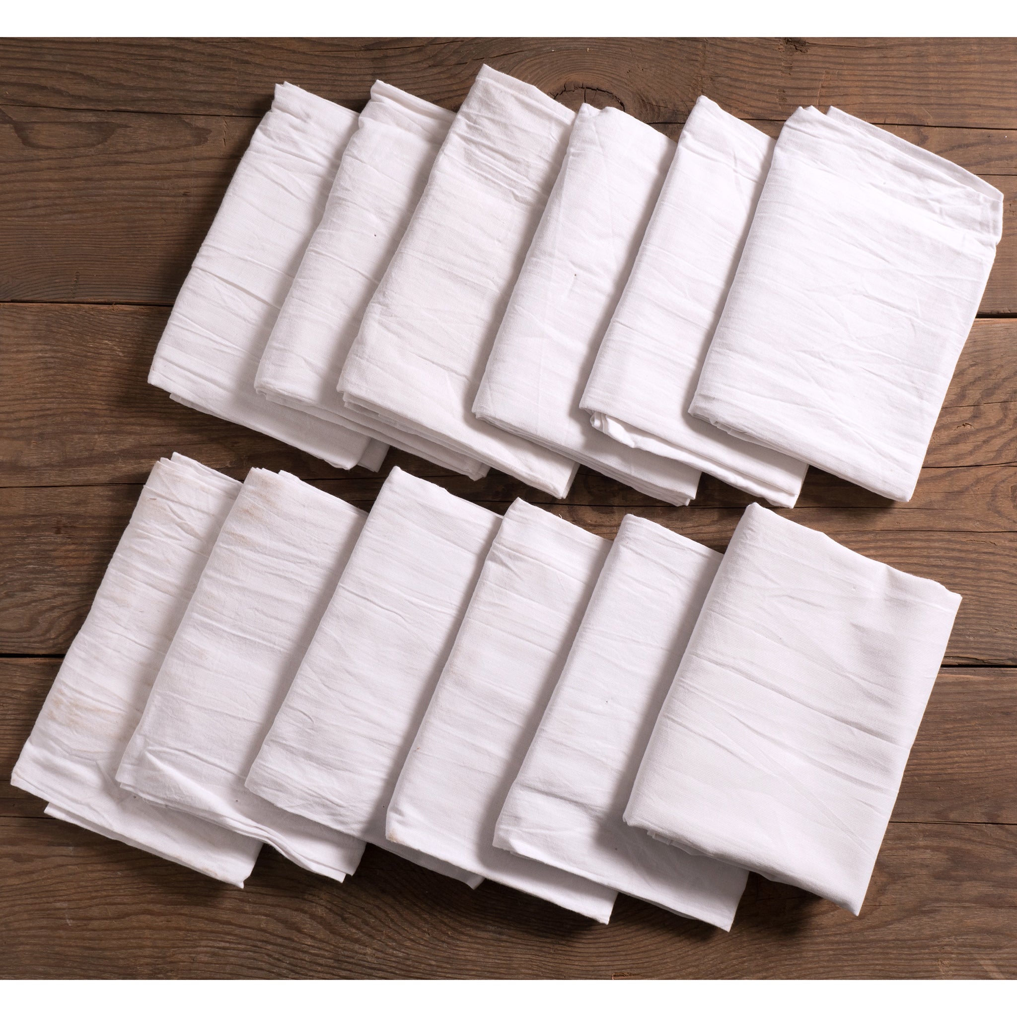 TALVANIA Flour Sack Towels – White Kitchen Dish Towels – 12 Pack – 28 x 28  Inches – Soft Absorbent Tea Towel – 100% Cotton Ring Spun Bar Towels – Lint